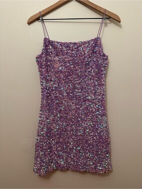 Thirty Thirty Purple Pink Sequin Mini Dress
